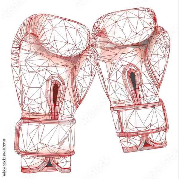 Fototapeta Abstract Origami Boxing Gloves Vector