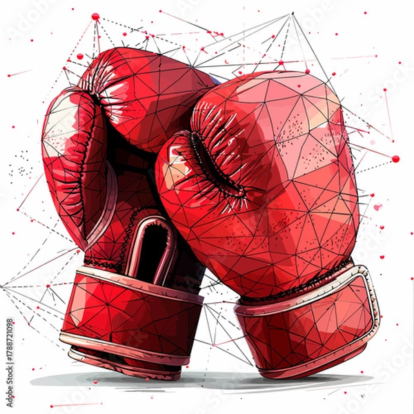 Obraz Abstract Origami Boxing Gloves Vector