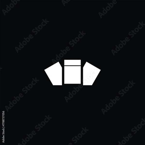 Fototapeta Minimalist Illustration of Geometrical Shapes Isolated on Black Background
