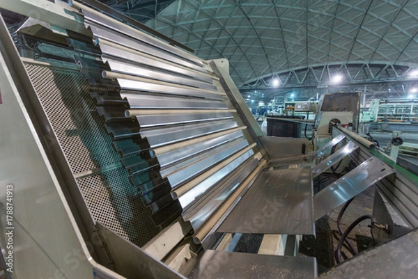 Obraz Closeup view of core machine at paper factory.