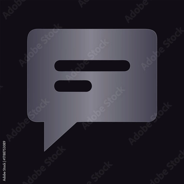 Obraz Silver Speech Bubble Icon Communication Message Symbol Design
