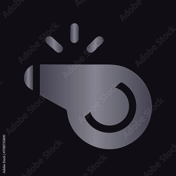 Fototapeta Stylized Whistle Icon with Gradient on Dark Background