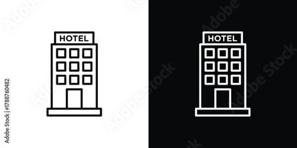 Obraz hotel icon line vector illustration. vector graphics