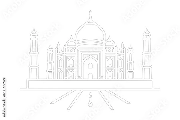 Obraz Abstract geometric silhouette with vibrant color accents