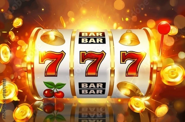 Obraz Slot machine win 777 without background, isolated