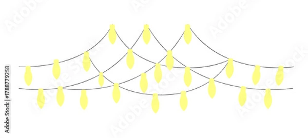 Fototapeta String lights illustration isolated on transparent background