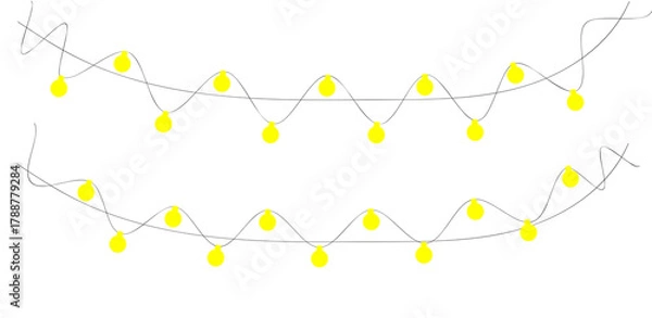 Fototapeta String light illustration isolated on transparent background