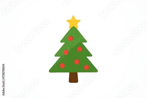 Fototapeta “Flat Christmas Tree Icon – Holiday Vector for Web & Print”
