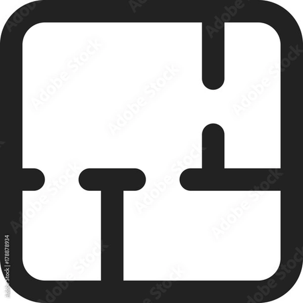 Fototapeta Floor Plan Icon Simple Line Vector