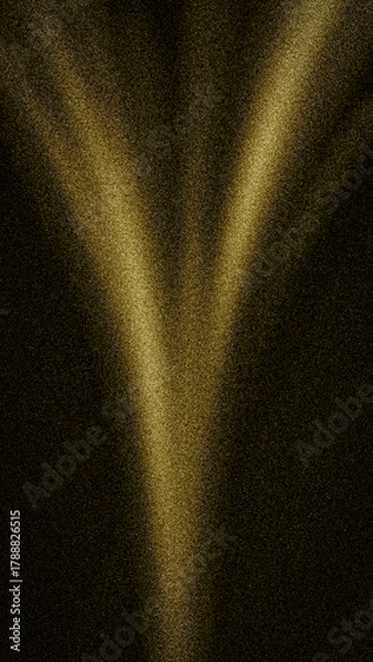 Fototapeta Luxurious dark abstract background in deep black and brown with a central luminous beam of rich golden light, featuring a dramatic grainy texture ideal for premium wide 4K designs