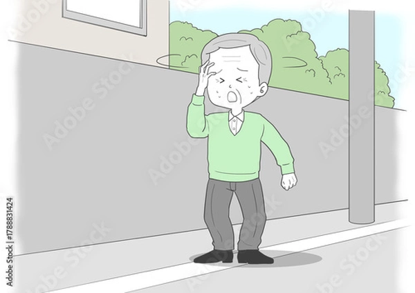 Fototapeta 道に迷ったシニア男性2