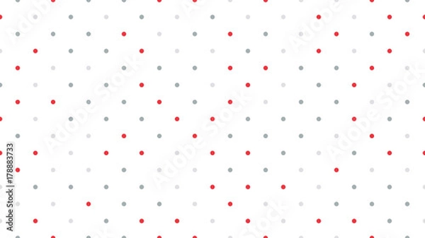 Obraz Seamless polka dot pattern with white background. Vector repeating texture.