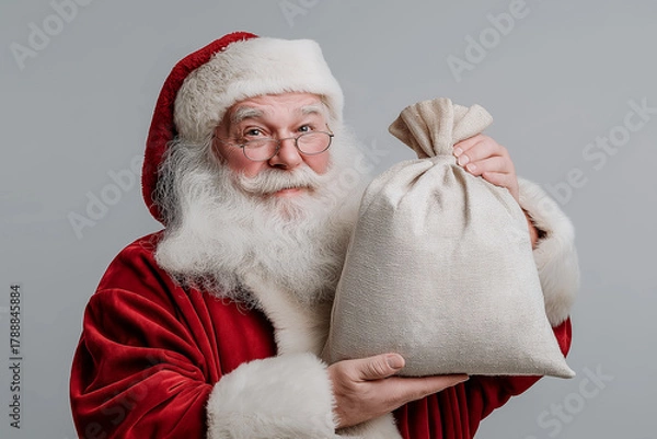 Obraz Smiling Santa with Sack