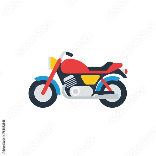Obraz Classic Styled Motorcycle in Retro Design Illustration