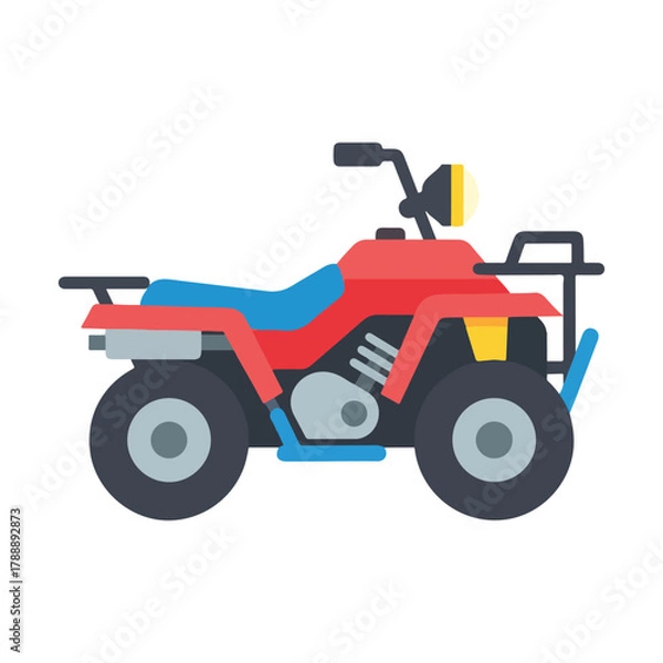 Obraz Colorful Atv Illustration with Red and Blue Design Elements