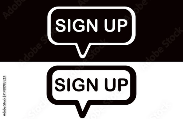 Fototapeta Sign Up Button Vector Icon – Modern UI Web Design Element