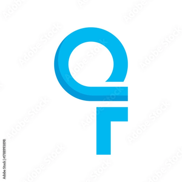 Obraz combination of q and f letter logo vector icon