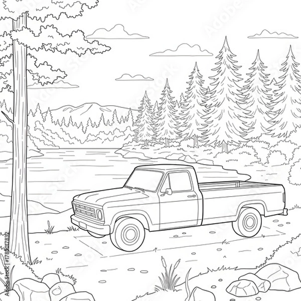 Obraz Car Coloring Page