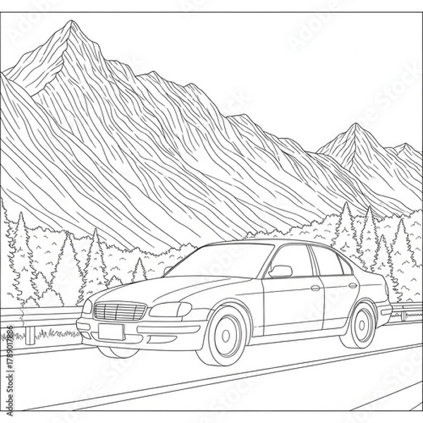 Obraz Car Coloring Page