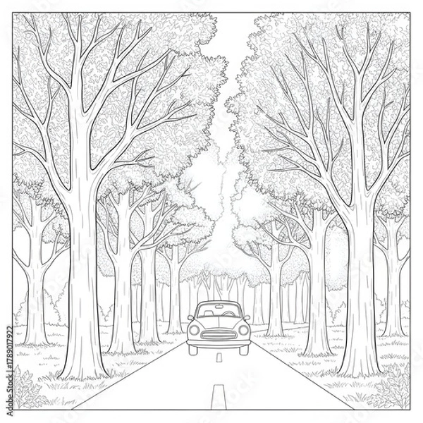 Fototapeta Car Coloring Page
