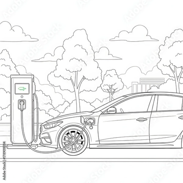 Fototapeta Car Coloring Page