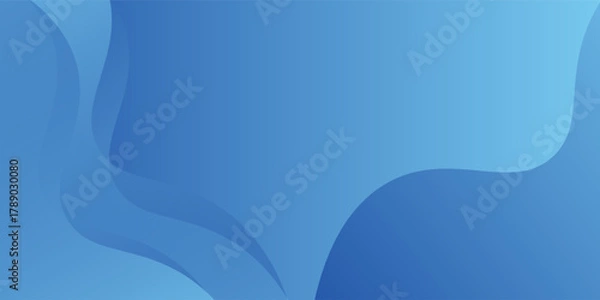 Fototapeta Blue wave paper abstract vector background flat style elegant illustration