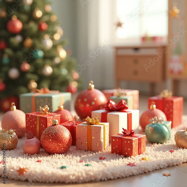 Obraz christmas tree and gifts