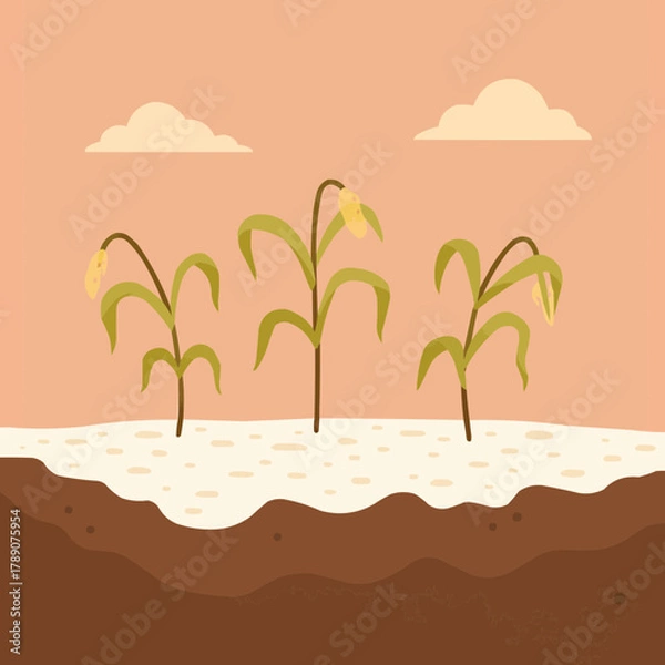 Fototapeta Soil Salinity Problem in Agriculture