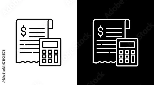 Obraz Expenditure  White Icon Set Design