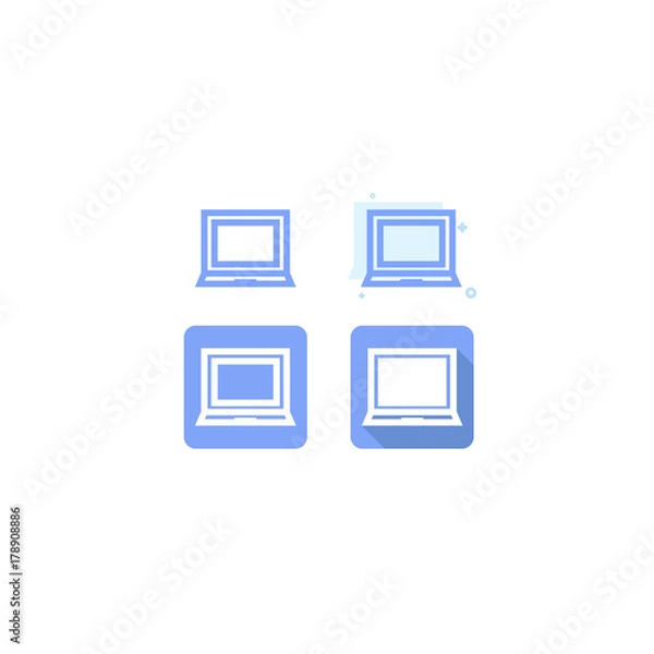 Fototapeta icons computer Networking concept and technology design blue on white background. web. Symbols. vector illustration
