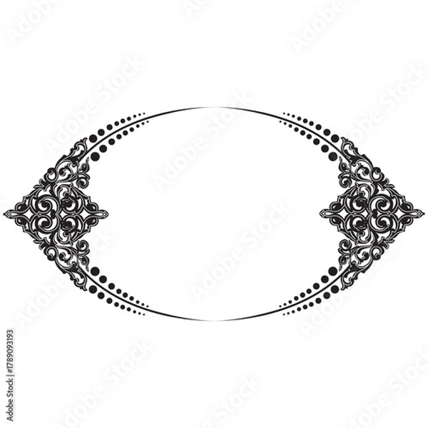 Obraz oval decorative border frame ...