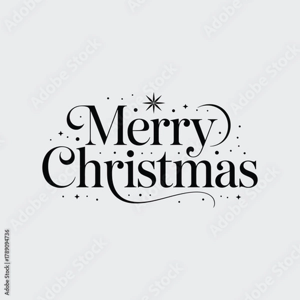 Fototapeta Elegant Merry Christmas Typography with Sparkles