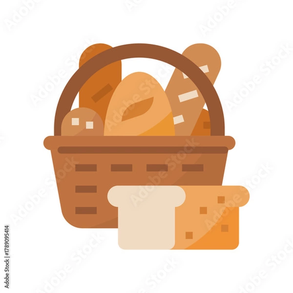 Fototapeta bakery flat vector illustration isolated on white background