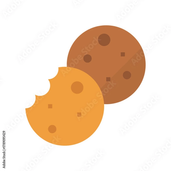 Fototapeta cookie cocho chip flat vector illustration isolated on white background