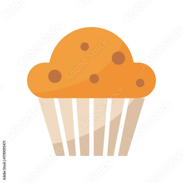 Fototapeta muffin flat vector illustration isolated on white background