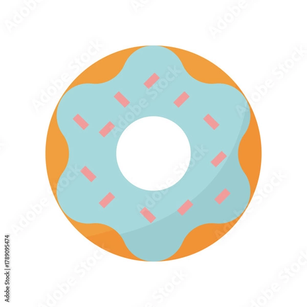 Obraz donut flat vector illustration isolated on white background