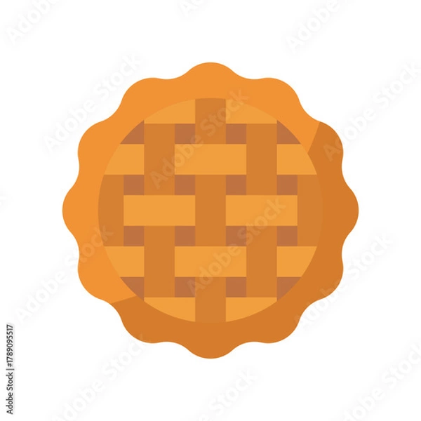Fototapeta pie flat vector illustration isolated on white background