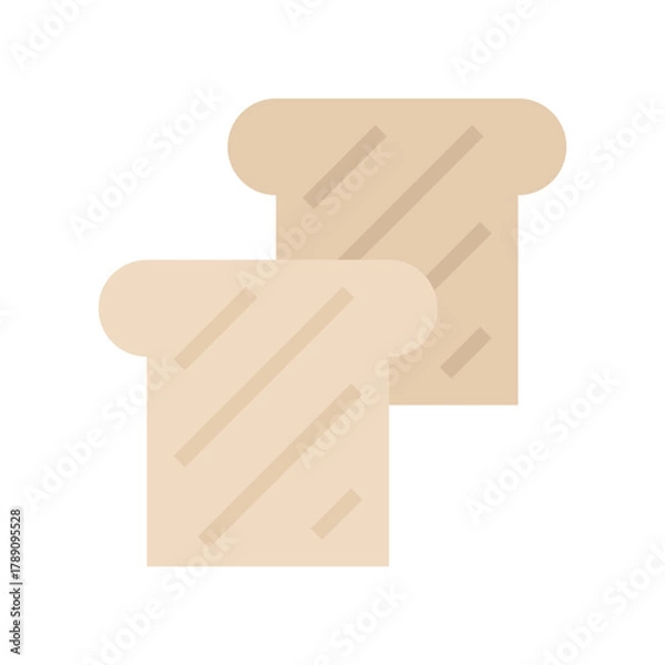 Fototapeta toast flat vector illustration isolated on white background
