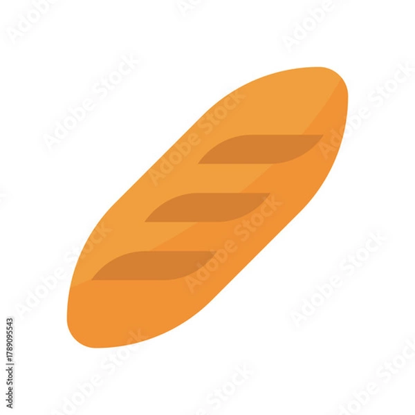 Fototapeta loaf of bread flat vector illustration isolated on white background