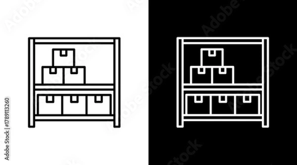 Obraz Shelving  White Icon Set Design