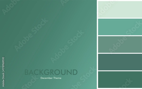 Obraz Gradient green background vector design with color palette