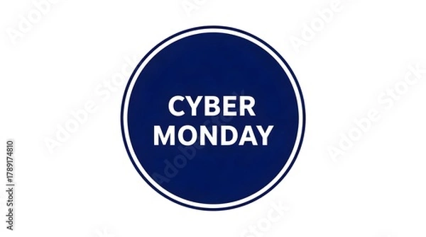 Fototapeta Cyber monday sale promotion modern badge with cyber monday text for website, banner, poster, flyer, and social media post