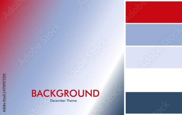 Obraz December theme color, Gradient Blue background vector design with color palette