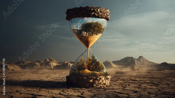 Fototapeta Concept of Climate Change and Time Running Out