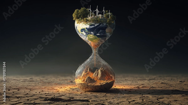Fototapeta Concept of Climate Change and Time Running Out