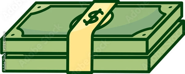 Obraz Bundled Large Stack of Dollar Bills