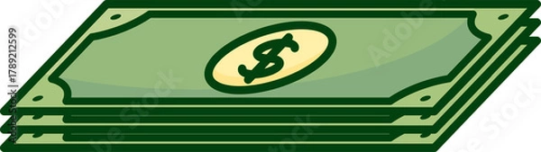 Obraz Stack of Green Dollar Banknotes