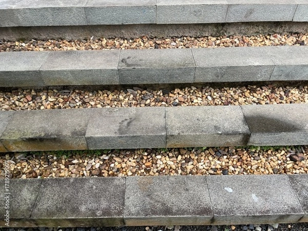 Fototapeta Front View Natural Stone Steps Landscaping And Design