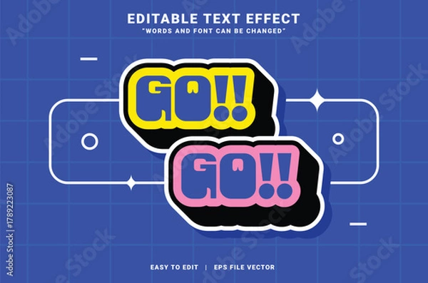 Obraz Vibrant Editable Text Effect in Bold Bubble Letter Style with Pop Art Design