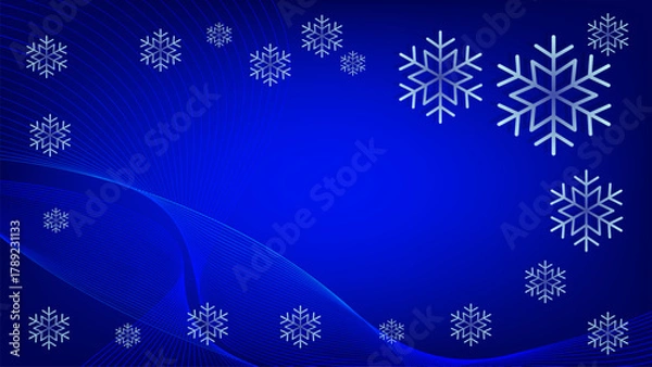 Obraz blue christmas background with snowflakes